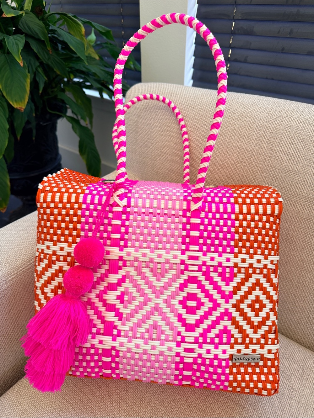 Valero’s Handwoven Pink & Orange Tote Bag